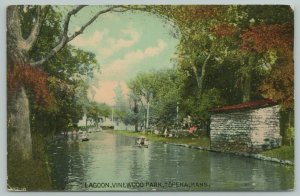 Topeka Kansas~Vinewood Park Lagoon~c1910 Postcard