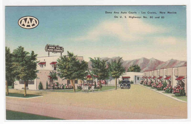 Dona Ana Auto Courts Motel US 80 85 Las Cruces New Mexico linen postcard