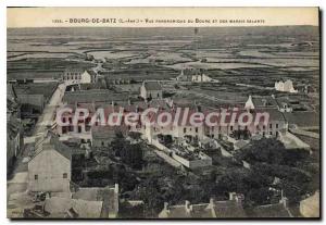 Postcard Old Bourg of Batz L Inf Panoramic view of the Village and Salt Marsh