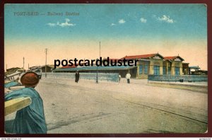 dc805 - EGYPT Port Said 1910s Railway Train Station