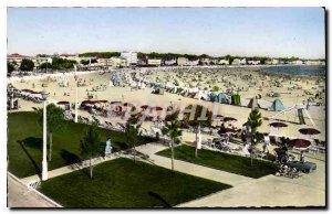 Old Postcard Royan The Beach and Promenade Gardens Botton