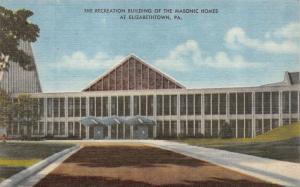 ELIZABETHTOWN, PA Pennsylvania  MASONIC HOMES Recreation Bldg  c1940's Postcard