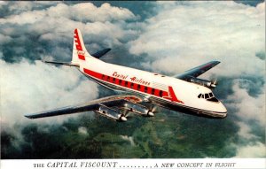 Airline Advertising  CAPITAL VISCOUNT AIRPLANE  Vintage  AVIATION  Postcard