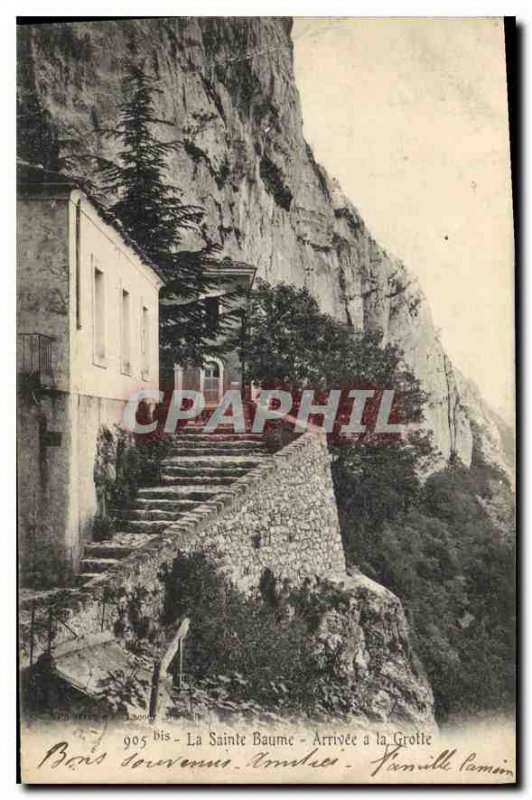 Old Postcard La Sainte Baume Arrival e Cave