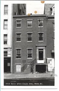 Washington, DC - House Where Lincoln Died - RPPC - Kodak