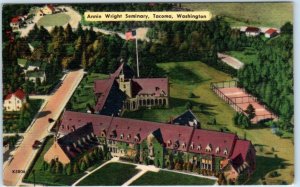 TACOMA, Washington  WA   Aerial ANNIE WRIGHT SEMINARY c1940s Linen  Postcard