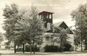 Postcard RPPC 1940s Wisconsin Cornell 1st Presbyterian Church WI24-2118