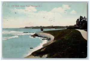 Newport Rhode Island RI Postcard Cliff Walk Ochre Point c1910 Vintage Unposted