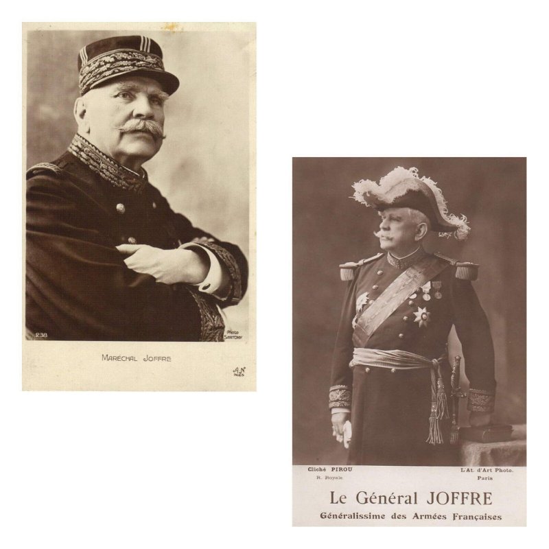 France field marshal Joffre unit of 2 postcards