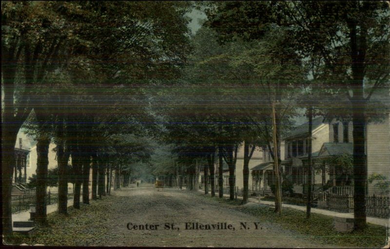 Ellenville NY Center St. c1910 Postcard