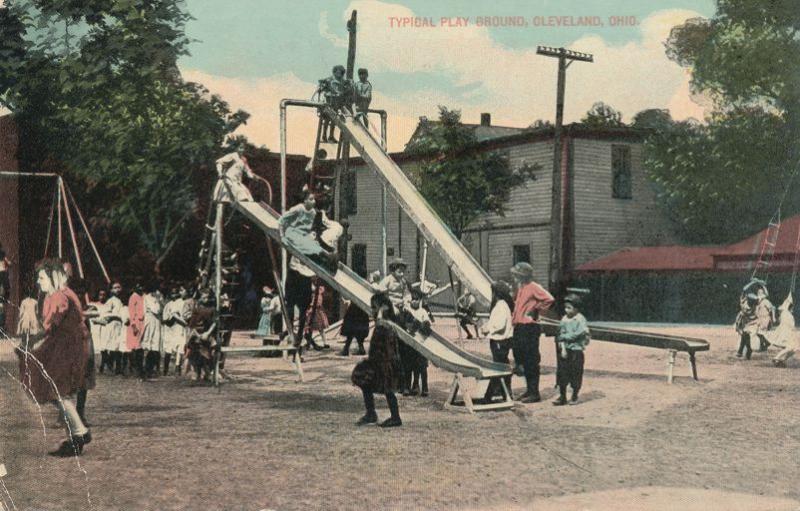 Children Playing - Typical Play Ground in Cleveland, Ohio - DB