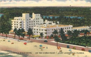 Florida Fort Lauderdale Beach Hotel beach Front Colorpicture Postcard 22-9728