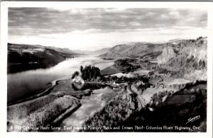 Columbia River Gorge East Toward Rooster Rock Crown Point Oregon Postcard Z24