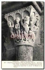 Old Postcard Vezelay Madeleine Church Capital of a column instituted the Narthex