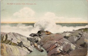 The Surf at Lobster Point Monhegan ME Maine c1909 GW Morris Postcard H51 *as is