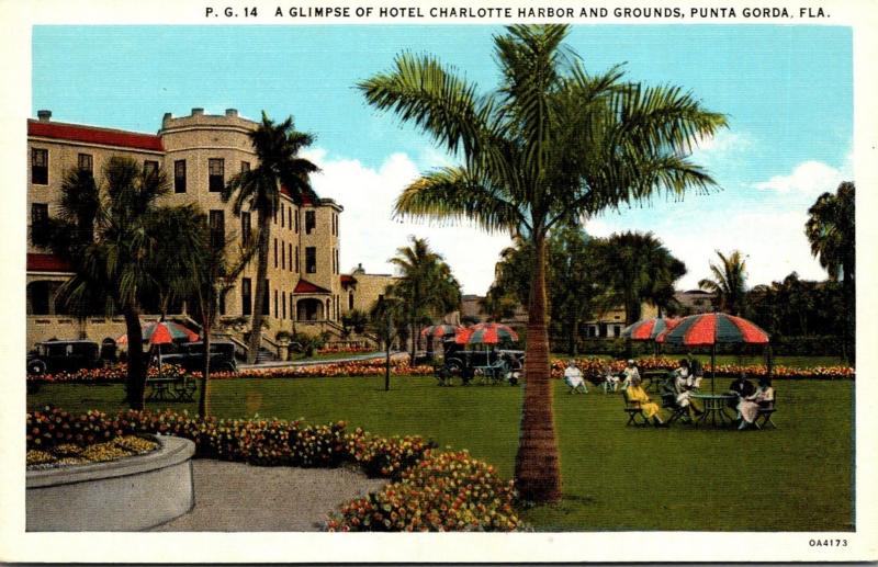 Florida Punta Gorda Glimpse Of Hotel Charlotte Harbor and Grounds Curteich