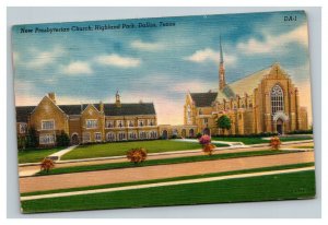 Vintage 1930's Postcard New Presbyterian Church Highland Park Dallas Texas