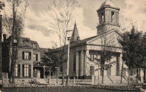 Vintage Postcard First Presbyterian Church & Parsonage Port Jervis New York NY