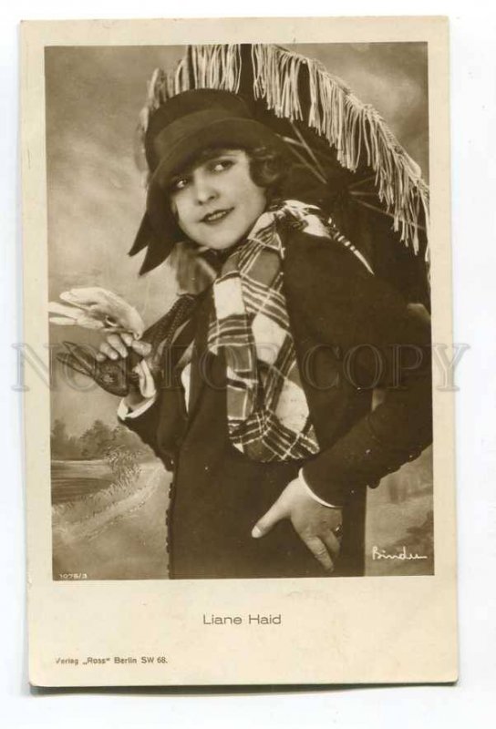 3049165 LIANE HAID Movie Star w/ UMBRELLA Old Photo