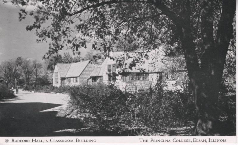 Radford Hall ~ The Principia College ~ Elsah Illinois IL  Postcard