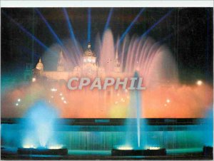 Postcard Modern Barcelona Montjuic Monumental Fountain Illuminee