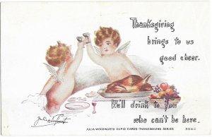 Cupids Thanksgiving Brings to us Good Cheer Julia Woodworths Cards