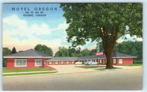 EUGENE, Oregon OR ~ Roadside MOTEL OREGON ca 1940s Linen  Postcard