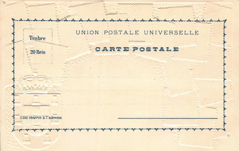 Portugal Stamps on Early Embossed Postcard, Unused, Published by Ottmar Zieher