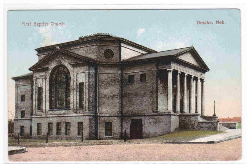 First Baptist Church Omaha Nebraska 1910c postcard