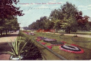 PHILADELPHIA, PA FLOWER BEDS FAIRMOUNT PARK 1908