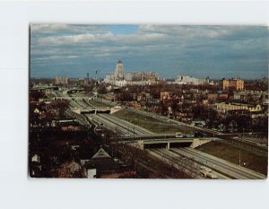 Postcard A completed section of the John C. Lodge Expressway Detroit MI USA