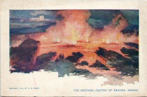 Kilauea HI Hawaii Seething Crater Unused WR Hearst Postcard G22