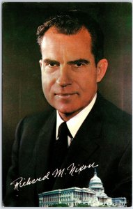 VINTAGE POSTCARD FACSIMILE SIGNATURE PRESIDENT RICHARD M. NIXON 37th