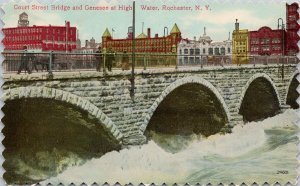 Rochester NY Court Street Bridge Jagged Edged Postcard H20