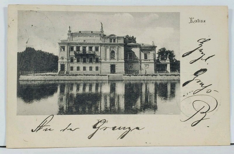 Poland Kalisz Teatr Theater 1902 to Berlin Picture Postcard L6