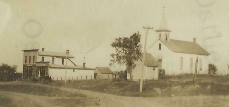 Church IOWA RP 1908 MAIN STREET General Store nr Lansing Waukon GHOST TOWN? #1