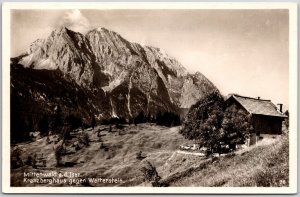 Mittenwald A. D. Isar Kranzbeghaus Gegen Wetterstein Real Photo RPPC Postcard