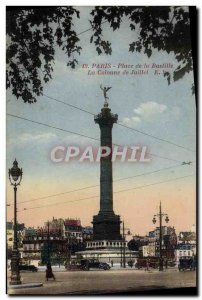 Old Postcard Paris Place de la Bastile The July Column