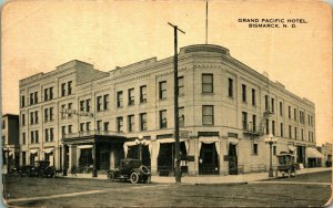 Grand Pacific Hotel Street View Cars Bismarck North Dakota UNP DB Postcard P11