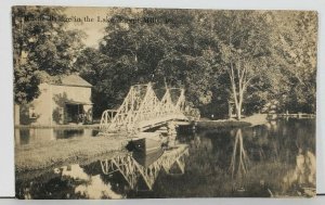 Egypt Mills Pa Rustic Bridge in the Lake 1917 to Venkintown Pa Postcard M9