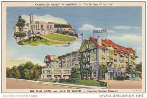 Missouri Excelsior Springs Elms Hotel and Hall Of Waters 1941 Curteich