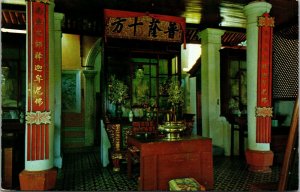 Vtg Ayer Itam Temple Interior Penang Malaysia Postcard