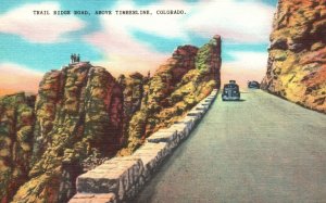 Vintage Postcard 1930's View of Trail Ridge Road Above Timberline Colorado CO