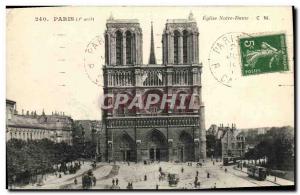 Old Postcard Paris church Notre Dame La Prefecture