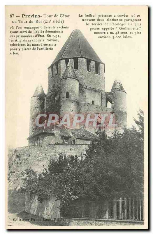 Old Postcard Provins Cesar Tower or Tower of King XII century