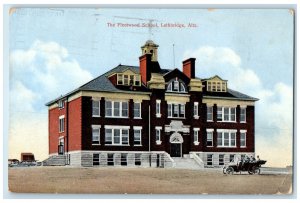 1912 The Fleetwood School Lethbridge Alberta Canada Posted Antique Postcard