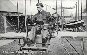 Airplane Pioneer Aviation Pilot Grahame White Used c1910 Postcard