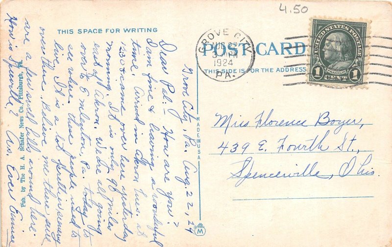 H37/ Grove City Pennsylvania Postcard 1924 Grove City Creamery Delivery Wagon