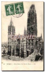 Old Postcard Rouen Notre Dame and Tour de Beurre
