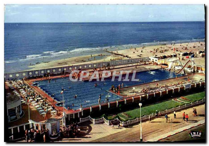 Modern Postcard Trouville Queen of Beaches and Swimming Pool Beach